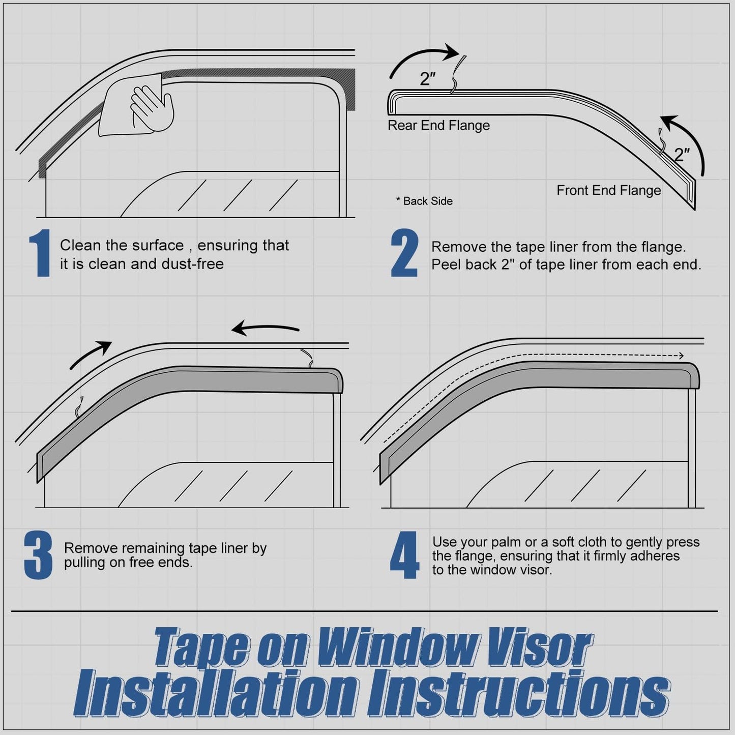 Auto Dynasty 4Pcs Carbon Fiber Pattern Window Visors Compatible with 2010 2011 2012 2013 Mazda 3 Hatchback, Tape-On Front & Rear Window Deflectors Rain Guards Sun Air Side Vent Shade, Glossy Black