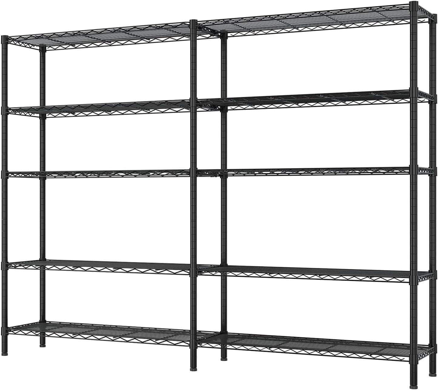VINGLI 70" W Storage Shelves 1600LBS Heavy Duty Metal Shelving, Upgraded 5 Tier Garage Shelving Unit, Adjustable Wire Shelf for Storage Rack Commercial Pantry Shelf Organizer, 69.8"W × 15.8"D × 71"H