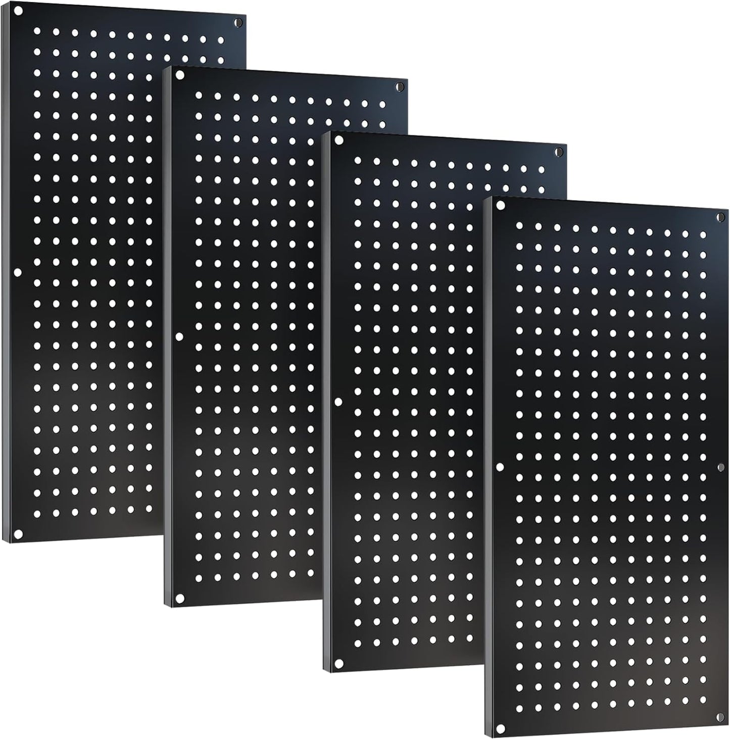 Metal Pegboard Storage System, Garage Wall Organizer, Tool Storage Panels for Workbench (Black, 31.5"x15.75"-4PCS)