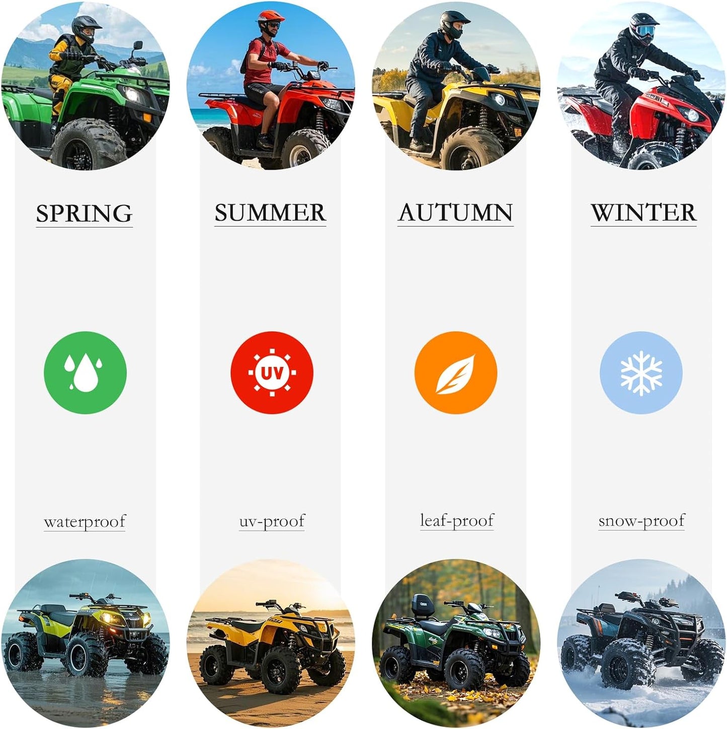 XYZCTEM Premium ATV Cover,210D Oxford Fabric Protection Against Water, UV, Wind. Quad Cover for Can-am,Suzuki,Kawasaki, Honda, Yamaha, Polaris,and More.4 Wheeler Accessories(Black,82 inch)