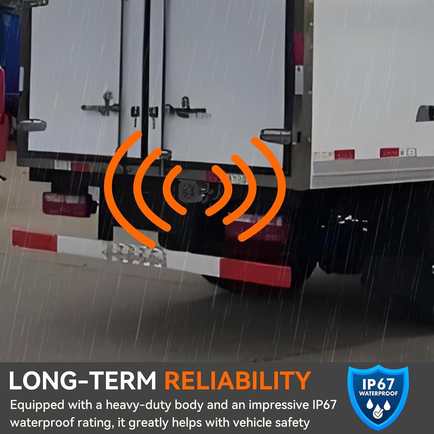 730 Back-up Alarm 12V-24V 110dB IP67 Waterproof Dust-Proof Reversing Warning Alarm with Super Loud Beeper Tone for Truck Van Forklift Car Lorry Agricultural Vehicles