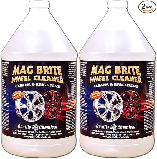 Quality Chemical Mag Brite/Acid Wheel and Rim Cleaner/Wheel and Tire Cleaner - Formulated to Safely Remove Brake Dust and Heavy Road Film - Best Car Wheel Cleaner for Rims Cleaner - 128 oz (Pack of 2)