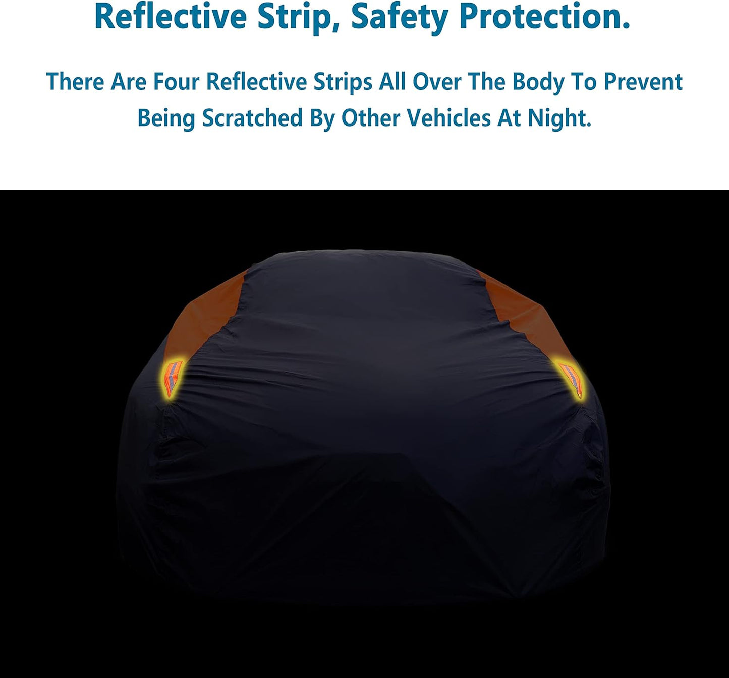 MORNYRAY Waterproof Car Cover All Weather Snowproof UV Protection Windproof Outdoor Full car Cover, Universal Fit for Sedan (Orange, A6-Fit Sedan Length(207-216 inch)