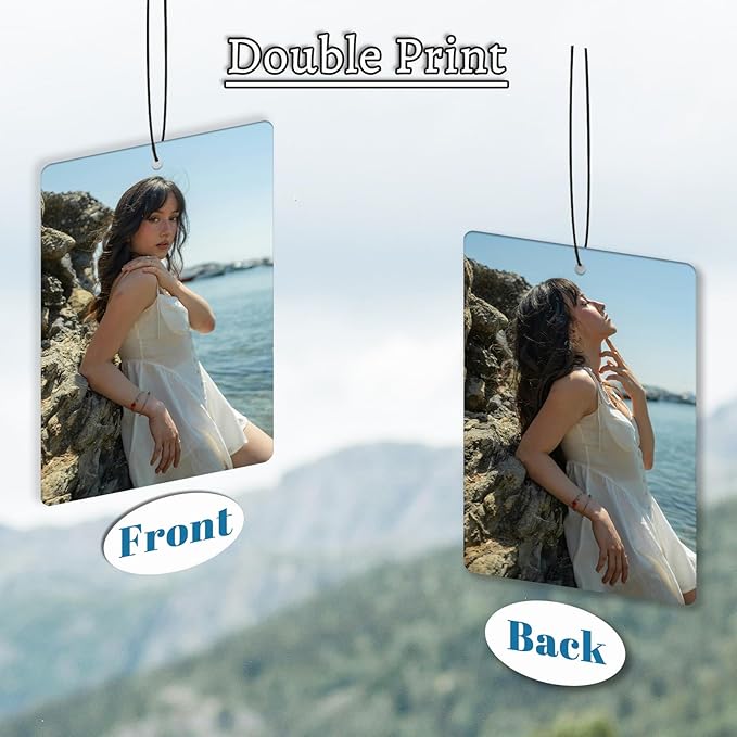 Custom Air Freshener for Car - Personalized car Air Freshener, Double Sided Print Photo/Logo With Scents Freshener, Smell Fresheners With Picture for Wardrobe, Bathroom, Car Hanging Decorate