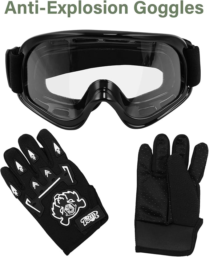XFMT DOT Youth Kids Dirt Bike Helmet Full Face Motocross Helmets for Off-Road ATV Street Bike Four Wheeler Motorcycle with Goggles & Gloves (Maple Leaf, Small)