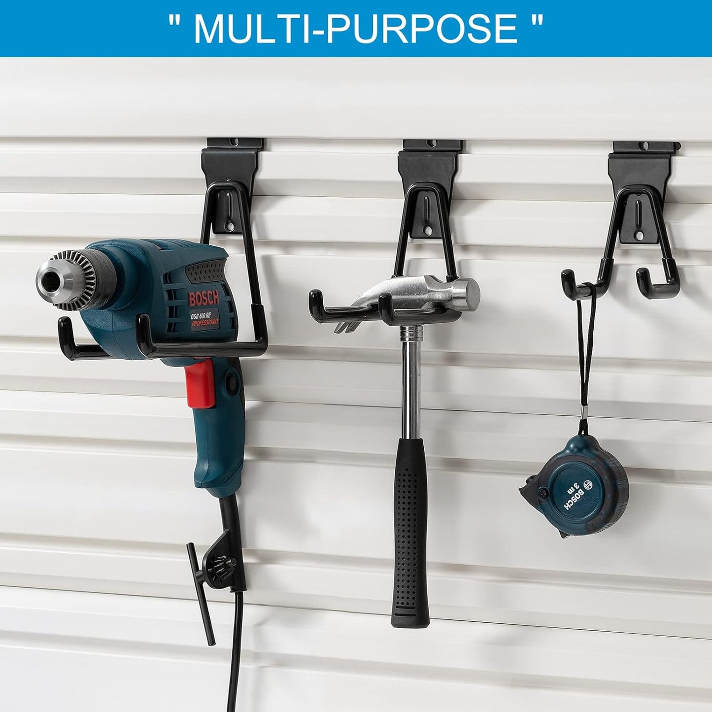 16 Pack Slatwall Hooks, Slatwall Accessories for Garage Storage, Heavy Duty Slat Wall Hanger(Black)