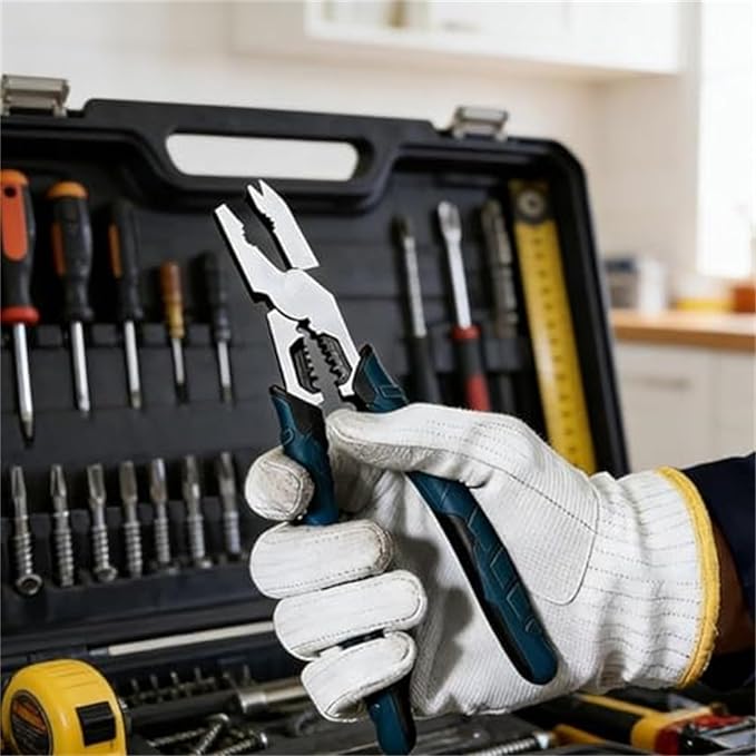 2026 New Industrial-Grade Multi-Function Cutting Pliers, 9-in-1 Compound Pliers, Heavy Duty Wire Cutter & Stripper with Crimper, Nail Puller, Ergonomic Grip Tool for Home Repair (2*PCS)