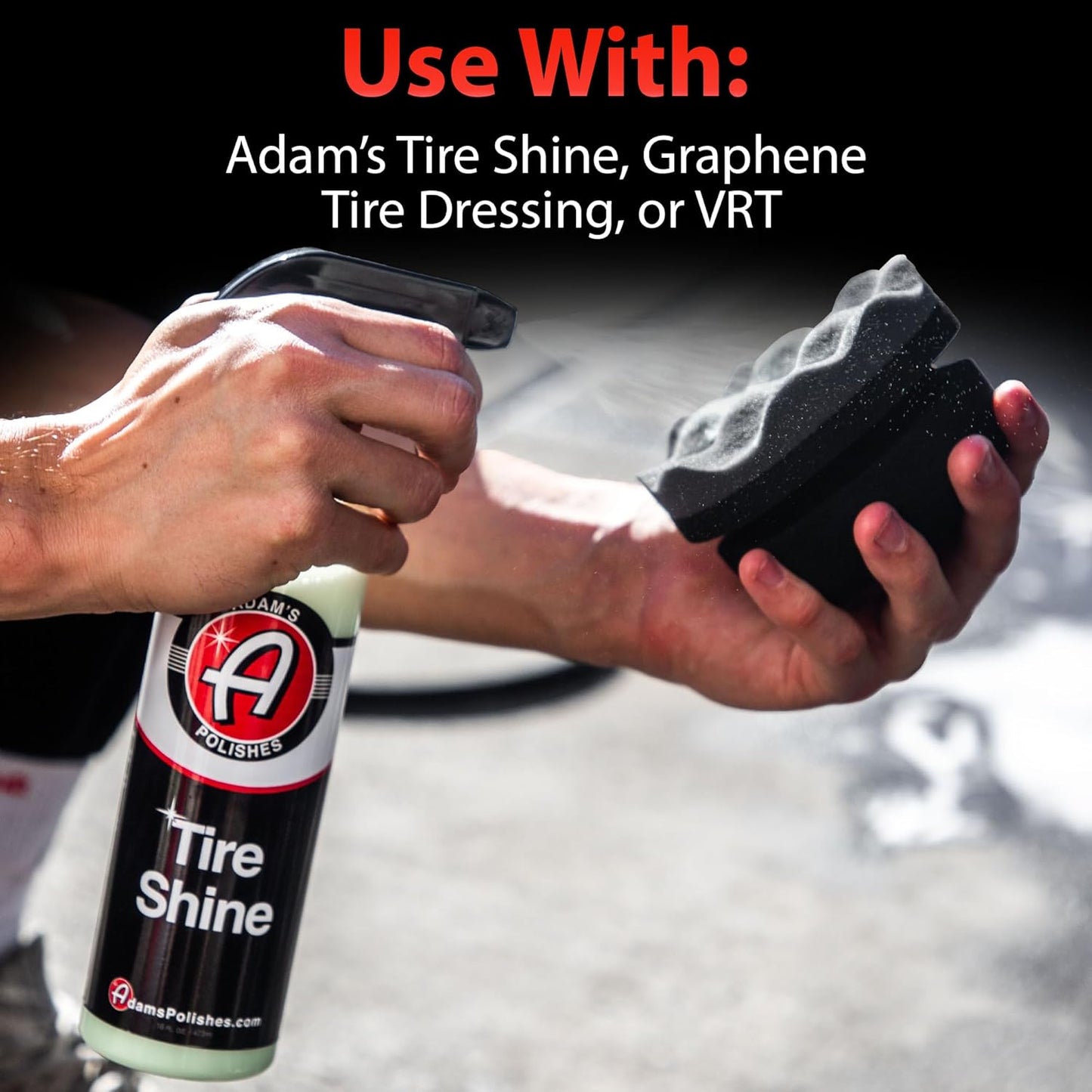 Adam's Polishes Pro Tire Hex Grip Applicator - Tire Shine Car Detailing Foam Sponge Tool | Car Cleaning Supplies After Car Wash leaner | for Vinyl Rubber & Trim Accessories | Wheel & Rim Cleaner