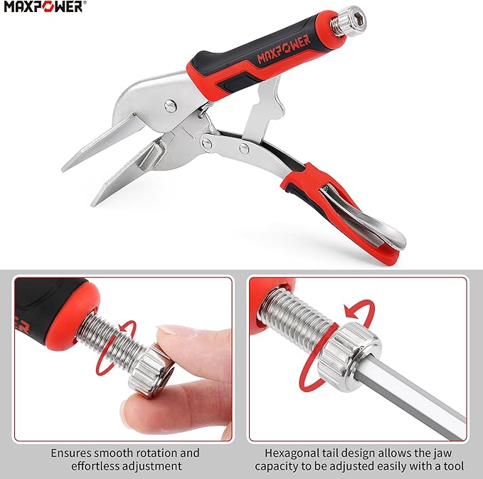 MAXPOWER Locking Sheet Metal Clamps, 10” Flat Jaw Locking Pliers Metalworking Tool for Clamping & Holding, Quick-lock Release for Easy Removal, 2-Piece