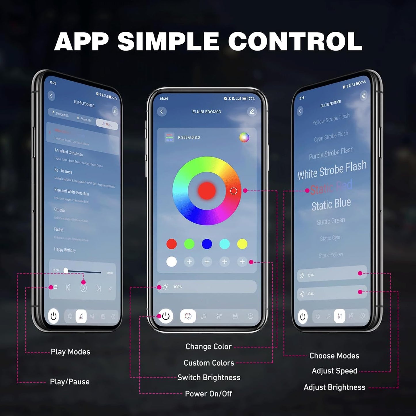 Nilight RGB LED Rock Lights Kit 12 PCS 18LED Wide Angle Wheel Well Light with Remote & Bluetooth App Dual Control Multi Modes Underglow Multicolor Neon Pod for ATV UTV SUV Offroad Truck RZR Boat