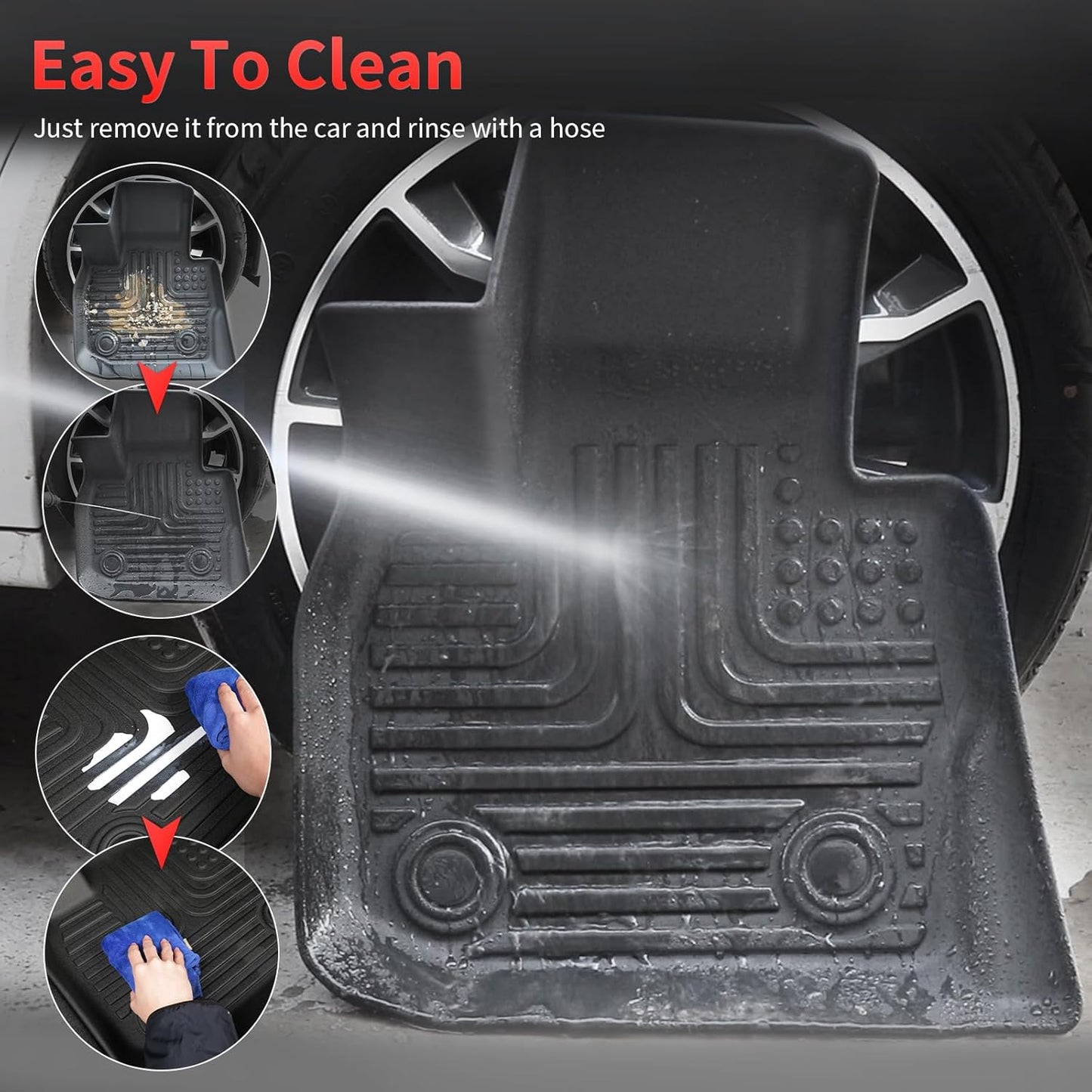 Wayhigh-All Weather Floor Mats and Cargo Mat Set Fit for 2025 Nissan Armada/Infiniti QX80 7 Seats (Bucket Seat) TPE Car Mats Waterproof Heavy Duty Rubber Floor Liners for Armada 2025 Accessories