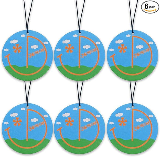 Join the Club Natural Essential Oils Car Air Freshener Hanging | 6 Pack Blue Sky - Flower in the Woodland Scent | Non-Toxic Aromatherapy Car Fresheners for Women - Perfect for Cars and Small Spaces