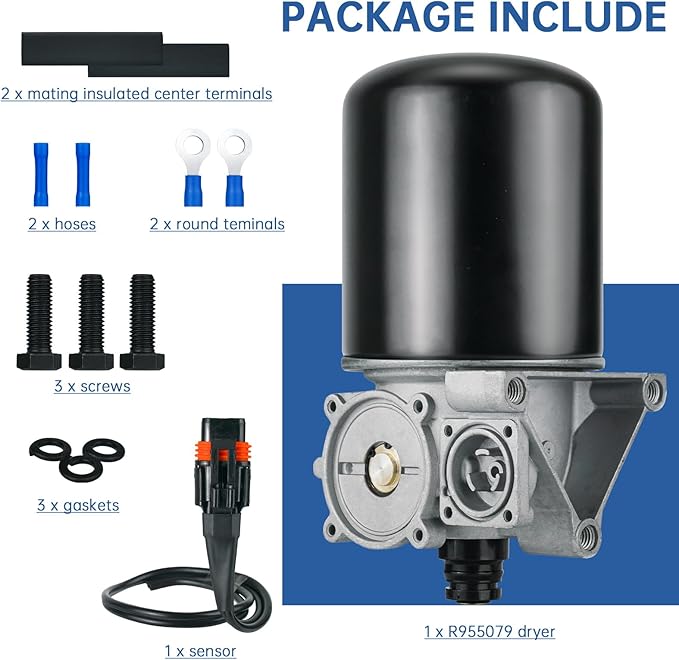R955079 Air Dryer Assembly with Coalescing Cartridge Compatible with Meritor Wabco System Saver 1200P Series, Replace R955300 R955079 955300 85122949 4324210090