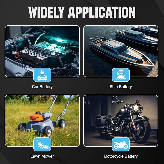 ECO-WORTHY 12V 5A Automatic Smart Battery Charger and Maintainer LCD Display for Lead Acid and Lithium (LiFePO4) Battery