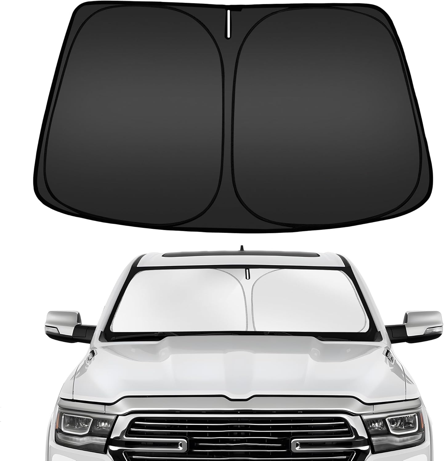 ARISMOTOR Windshield Sun Shade for Dodge Ram 1500 2019-2025 2026, Custom Fit Foldable Front Window Sunshade Sun Visor Protector, Block UV Rays Keep Your Car Cooler