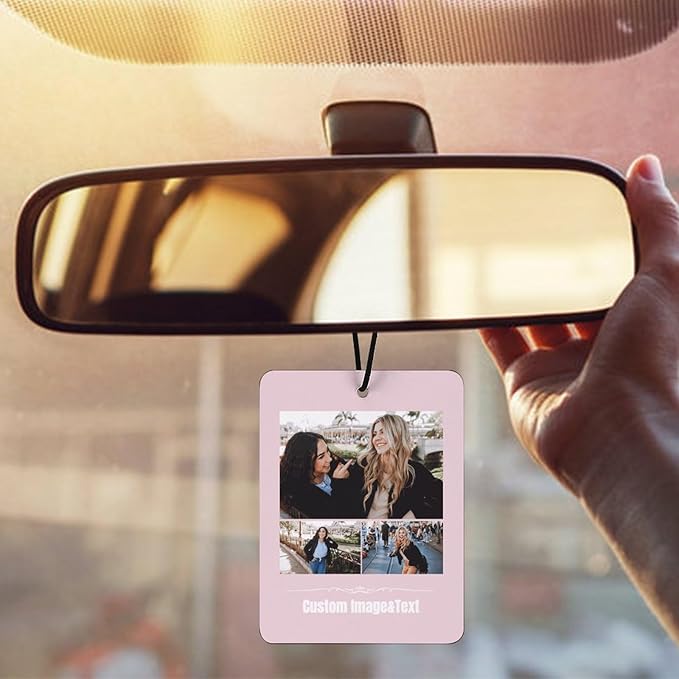 Custom Air Freshener for Car - Double Sided Printed Personalized with Picture Photo Text -Personalized gift for Valentine’s Day Birthday Christmas