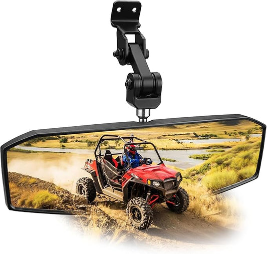 UTV Rear View Mirror, Polaris Ranger Rear View Mirror Compatible with Polaris Ranger 500 570 900 XP 1000XP / Crew，Adjustable up/down/forward/backward Position at Will,HD, OEM #2879969