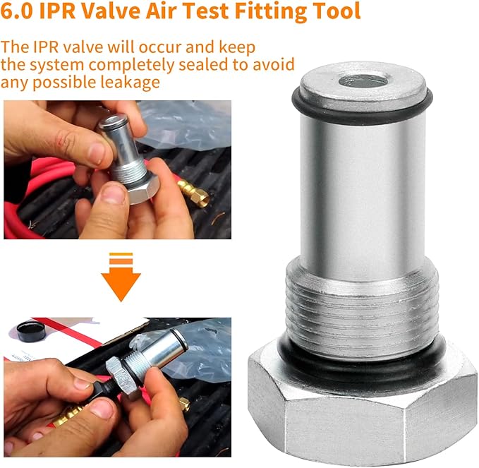 Mekar 6.0 IPR Valve Socket and Oil Rail Adapters Kits and 6.0 High Pressure Oil Pump IPR Valve Air Test Fitting Tool with Seal Kit Compatible with 6.0L Powerstroke Diesel Engine
