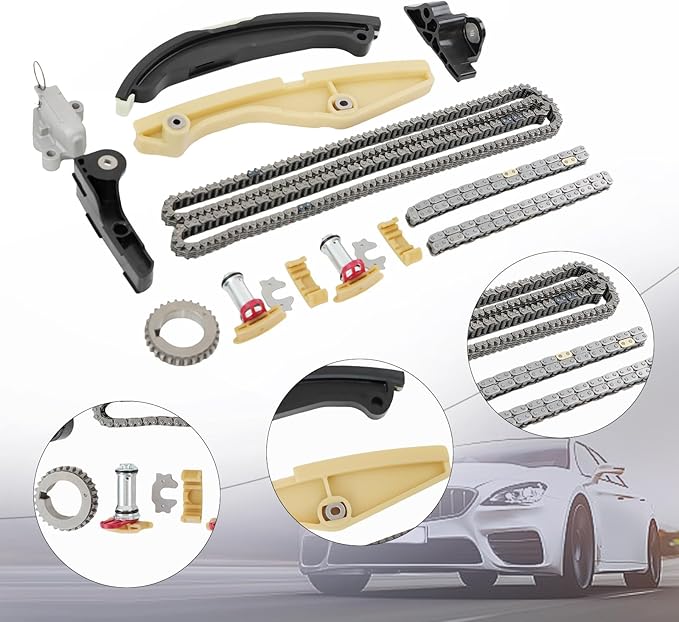 Engine Timing Chain Kit AT4Z-6268-C Fits for Edge Eplorer F150 Flex Mutang Taurus Transit, Flex, MKS, MKX, MKZ,Police Replace OE BL3Z-6268-A, AT4Z-6268-A