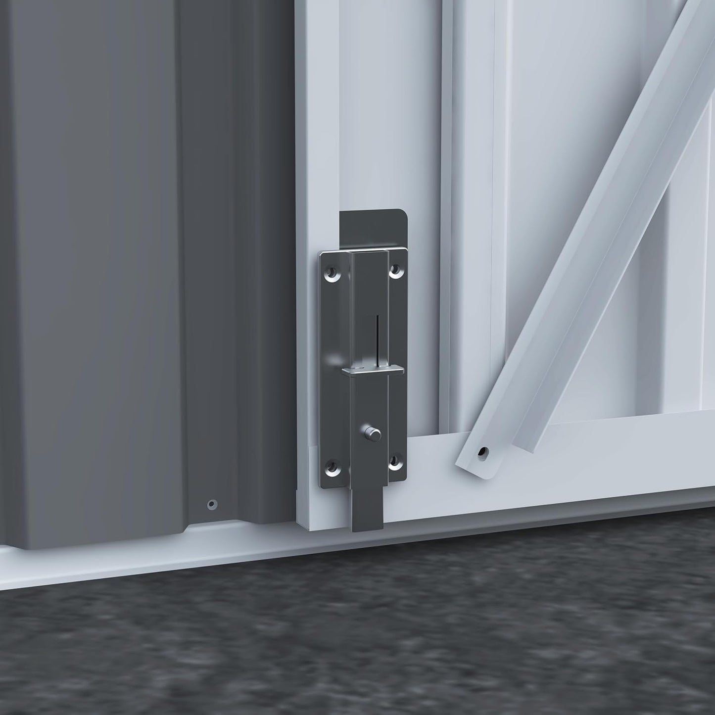 8x10 FT Outdoor Storage Shed, Metal Garden Shed with 4-pane Window, Outside Tool Shed with Lockable Hinged Doors & 4 Air Vents, Waterproof Storage Building for Backyard, Patio, Lawn, White+Gray