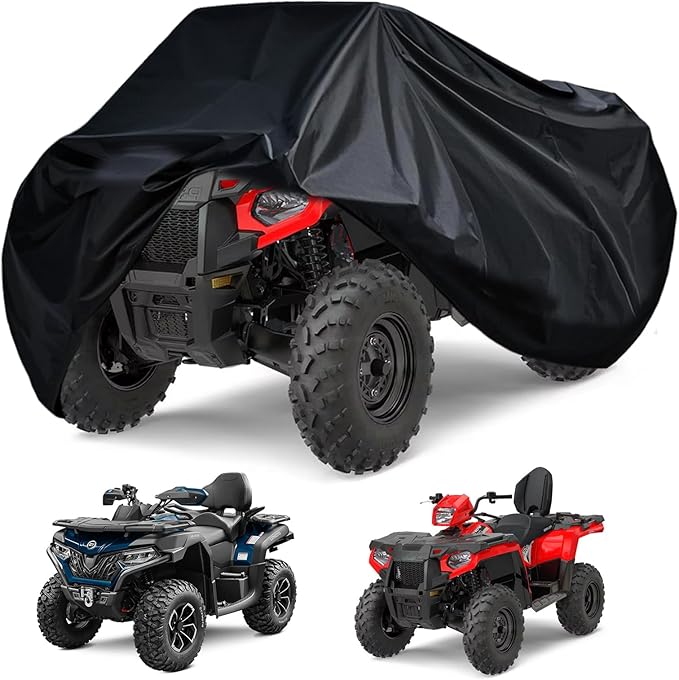 Universal XL ATV Cover, Large 4 Wheeler Quad Covers Wide fit for Polaris Sportsman,Honda Foreman FourTrax,CFMOTO Cforce,Can am Outlander 500 570 Outdoor All Weather Waterproof Heavy Duty