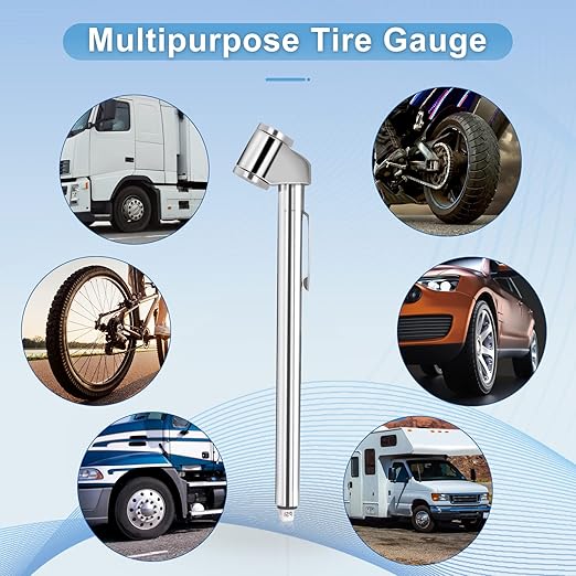 Pencil Tire Pressure Gauge 2 Pack, 10-120PSI Dual Head Air Gauge Tire Pressure Heavy Duty Tire Valve Gauge for Truck Car RV ATV Motorcycle