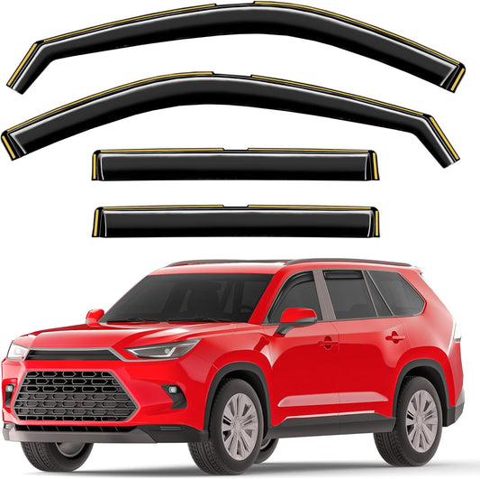 in-Channel Window Rain Guards Fit for Toyota Grand Highlander 2024 2025 Extra Durable Window Visors Window Deflectors Vent Visors Vent Shades Car Accessories-4 pcs 2-Q20