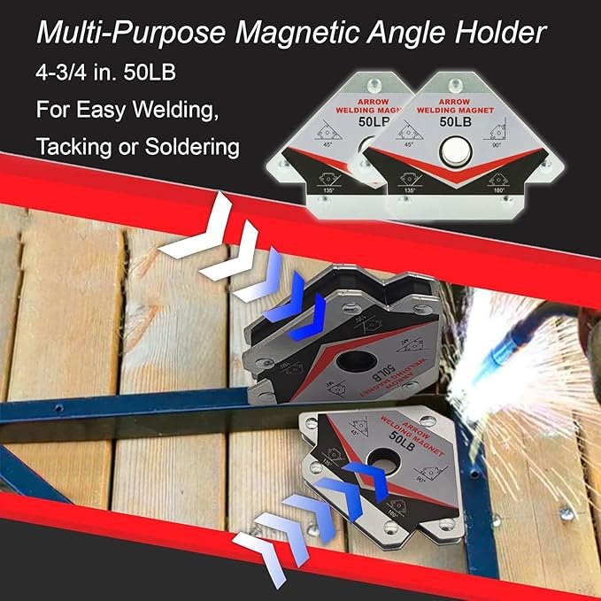 Welding Accessories,6pc,Chipping Hammer 10.5",Leather Welding Gloves 13.5",6-in-1 Welpers Pliers 8",Wire Brush 11",Welding Magnet 50LB