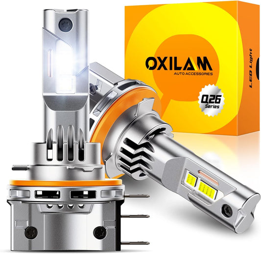 OXILAM H15 Daytime Running Light Bulb, 6500K Cool White 400% Brightness Halogen Replacement Bulbs, Plug and Play H15 Fog Light Bulbs, Pack of 2