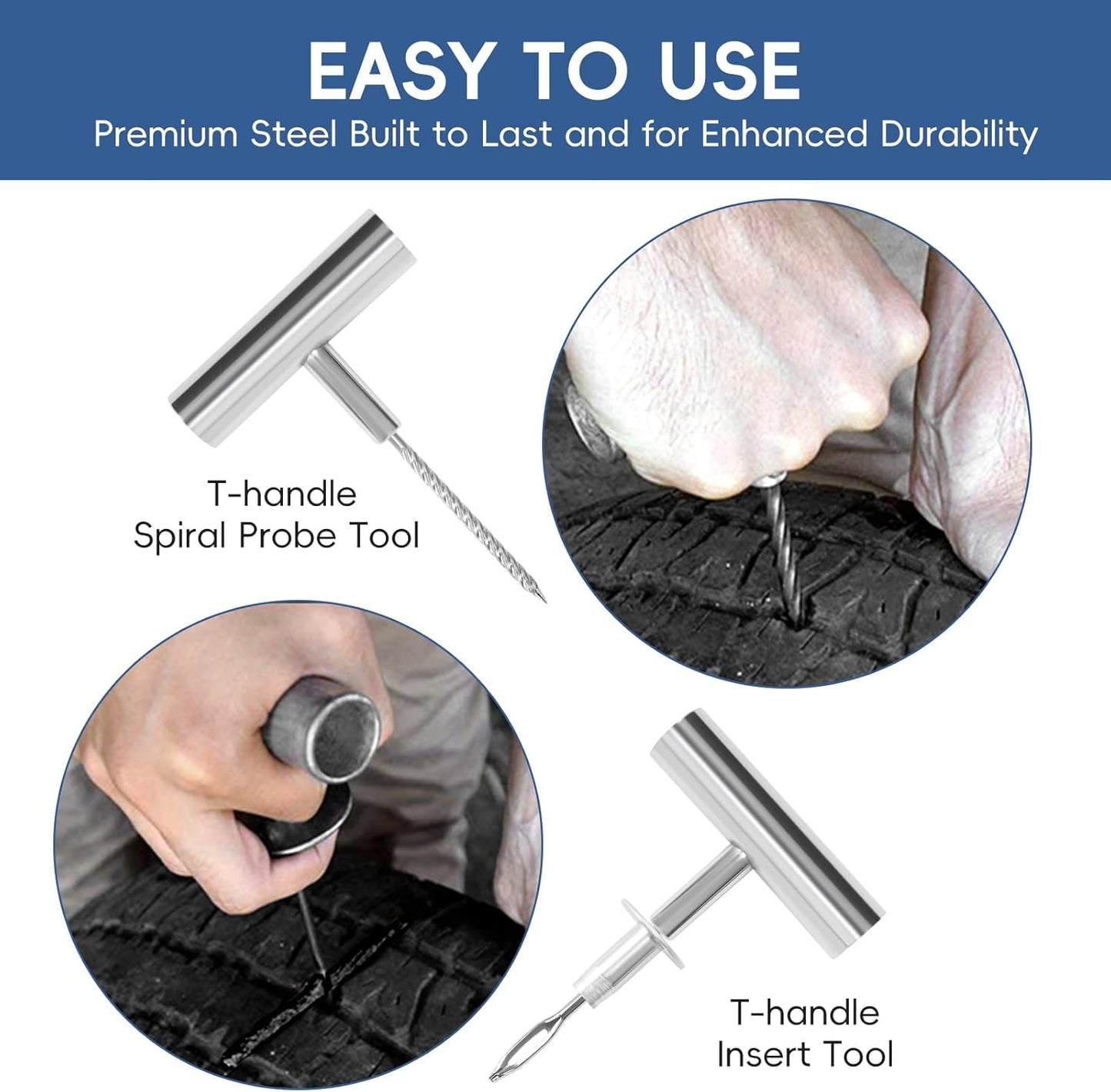 PINKJOY Tire Plug Kit with Plugs 36 Pcs for Car, Motorcycle, ATV, Jeep, Truck, Tractor Flat Tire Puncture Repair Tools