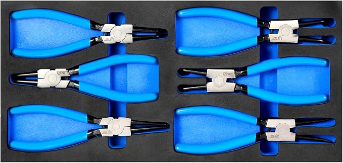 Precision 6PCS 7" Snap Ring Pliers Set - Complete 0°/45°/90° Angled Jaw Options, Professional Grade Internal/External Retaining Ring Tools