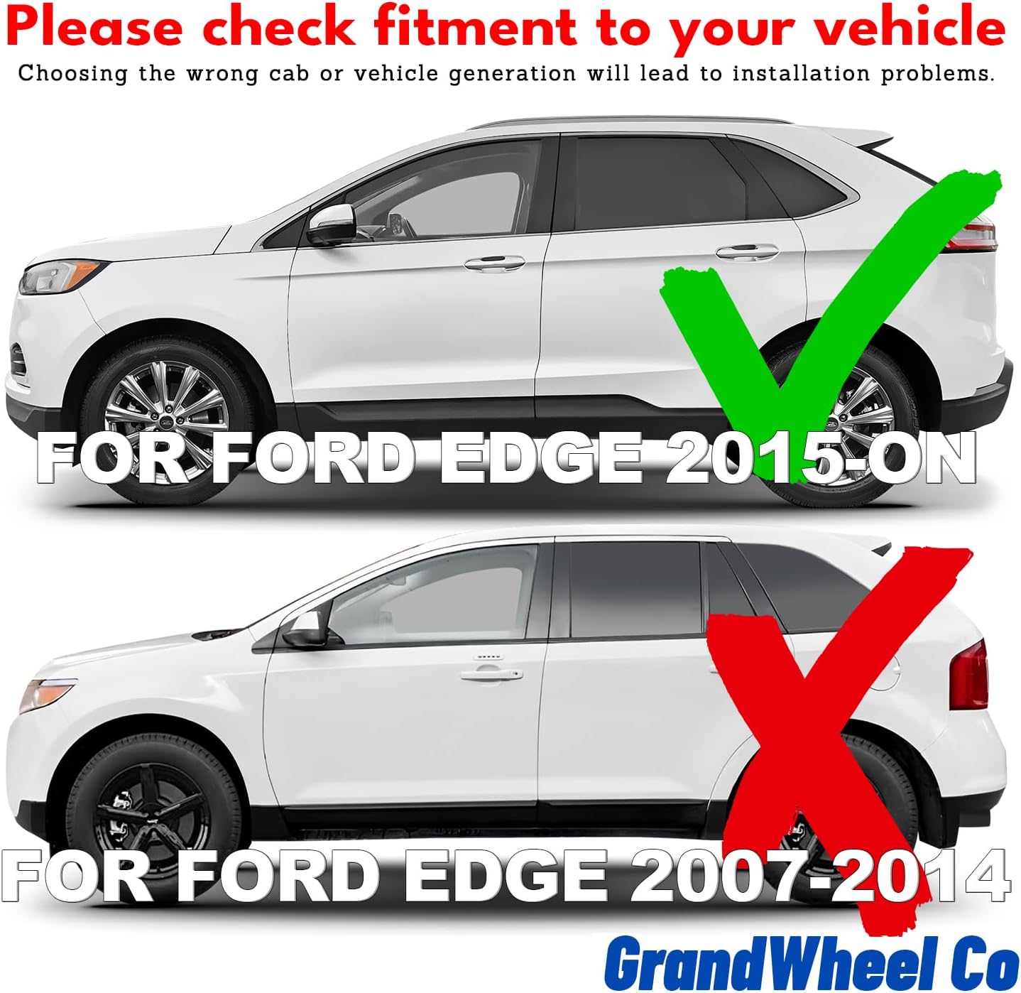 Window Deflectors Smoke Tinted in-Channel Side Window Vent Visor Deflectors Rain Guards Compatible with Ford Edge 2015-2025 - 4pcs. GW0950