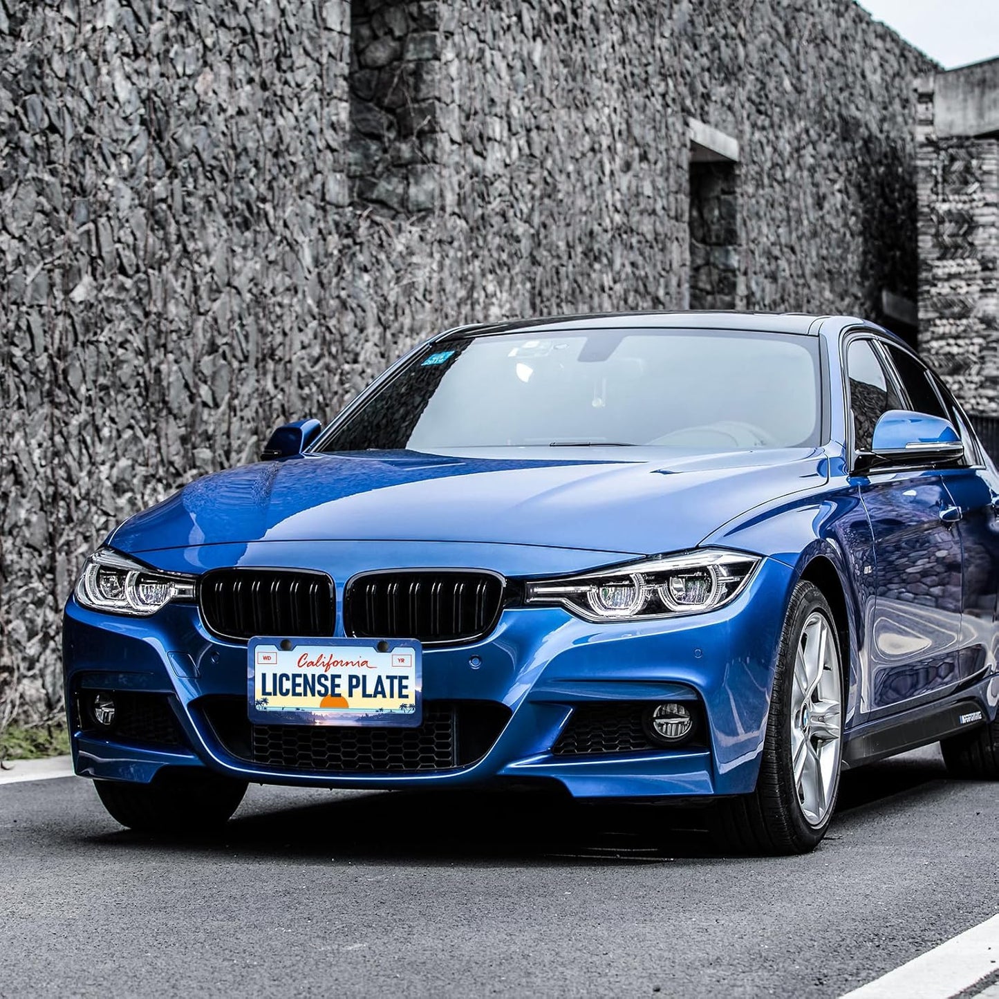 Starry Sky Mountain License Plate Frames - 2 Pack Night Sky Mountain Stainless Steel License Plate Holder,Rust-Proof Waterproof Car Decorative Tag Frame with Screws Fasteners Caps