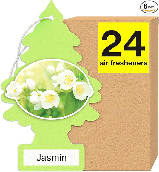 LITTLE TREES Car Air Freshener | Hanging Tree Provides Long Lasting Scent for Auto and Home | Jasmine, 24 Air Fresheners