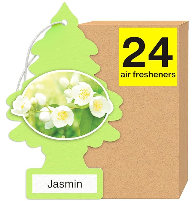 LITTLE TREES Car Air Freshener | Hanging Tree Provides Long Lasting Scent for Auto and Home | Jasmine, 24 Air Fresheners (Pack of 36)