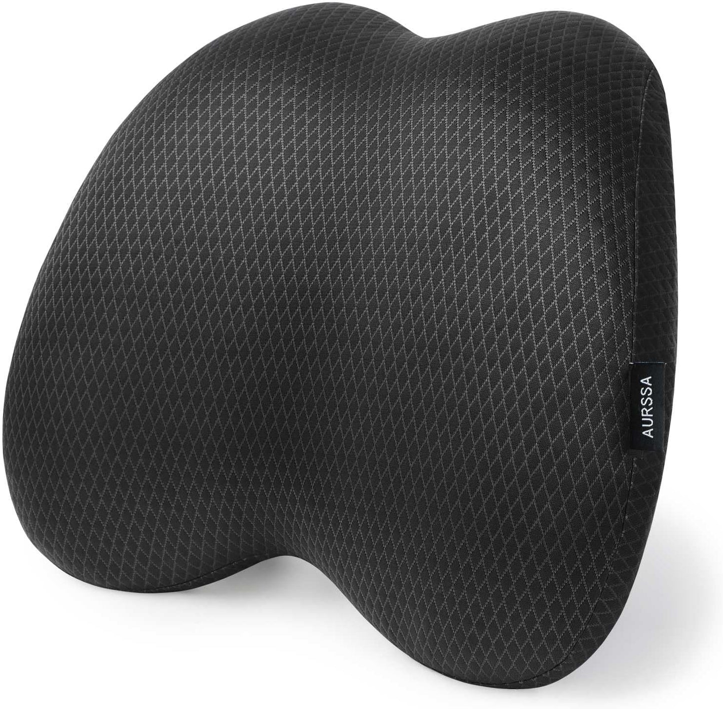 Lumbar Support Pillow Office Chair Car Back Pillow Ergonomic Lower Back Pain Relief Breathable Air Fiber Cushion with Hours Sitting on Worker Driver & Handicapped, Adjustable Strap (Dark Grey)