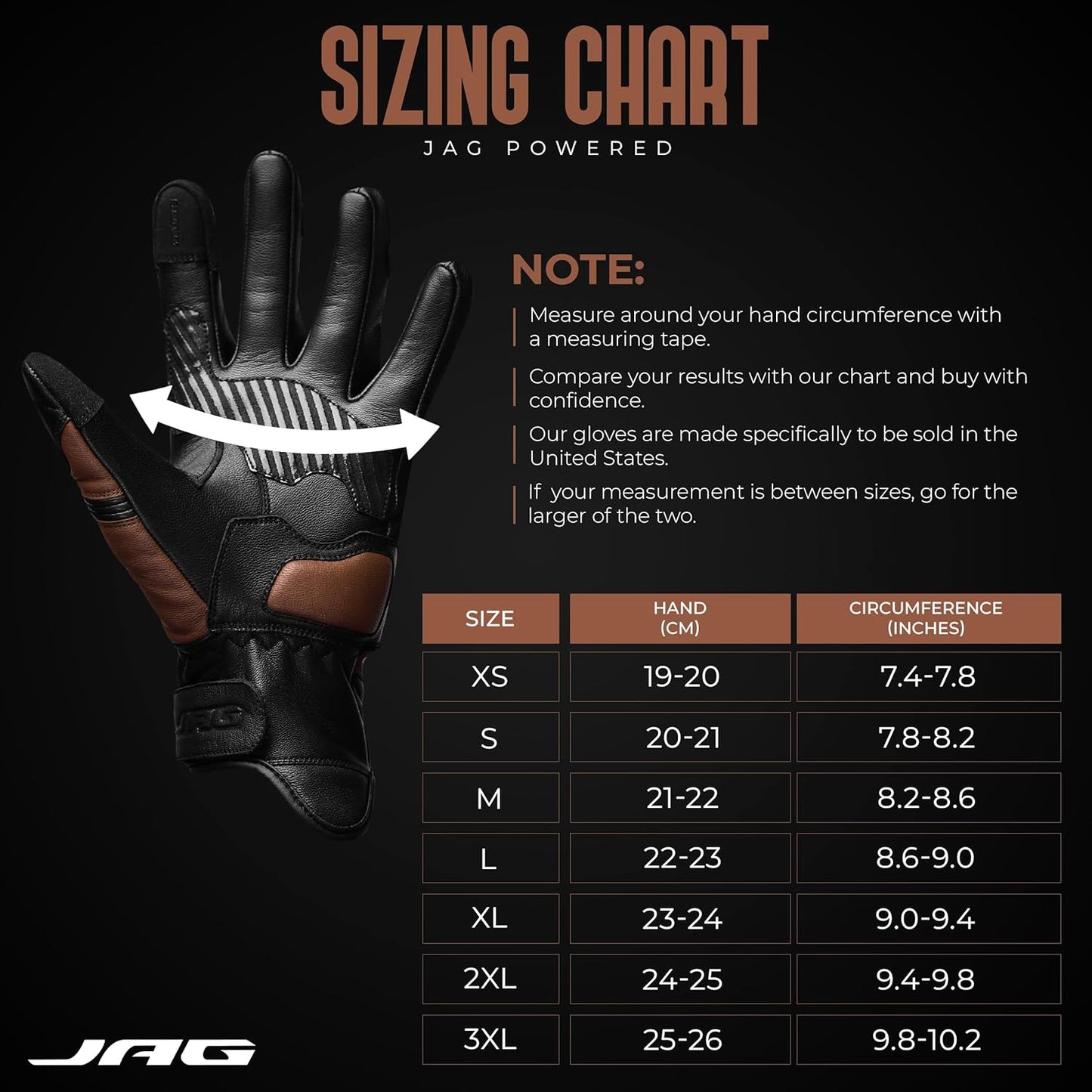 J.A.G. Motorcycle Gloves - Premium Leather Perforated Motorcycle Gloves for Men with Knuckle Protection | Touchscreen Motorbike Riding Gloves