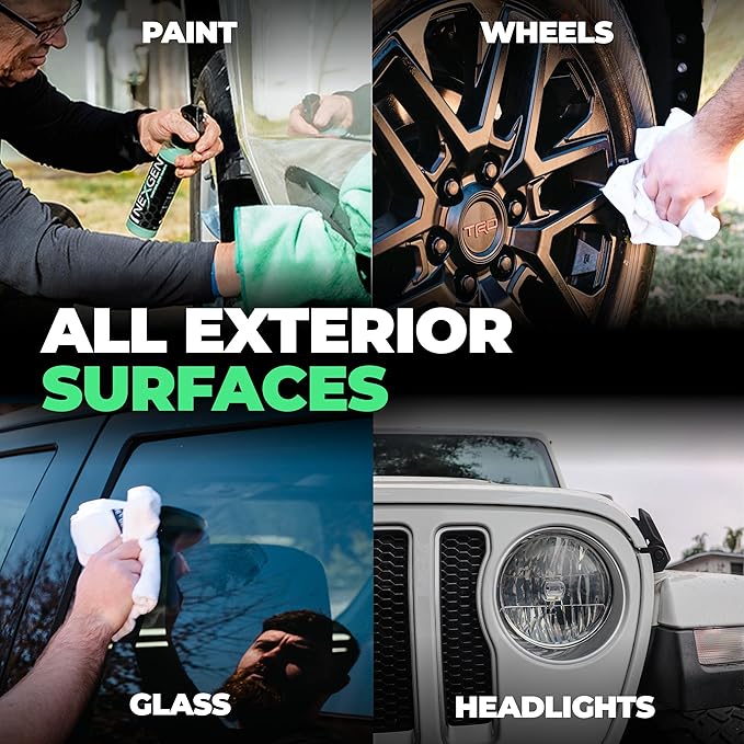 Nexgen Waterless Car Wash (8oz) - Ultimate Waterless Car Cleaner - Scratch-Free and High-Gloss Shine - On-the-Go Car Detailing - Car Cleaning Supplies - Ideal for Cars, Trucks, Boats & More!