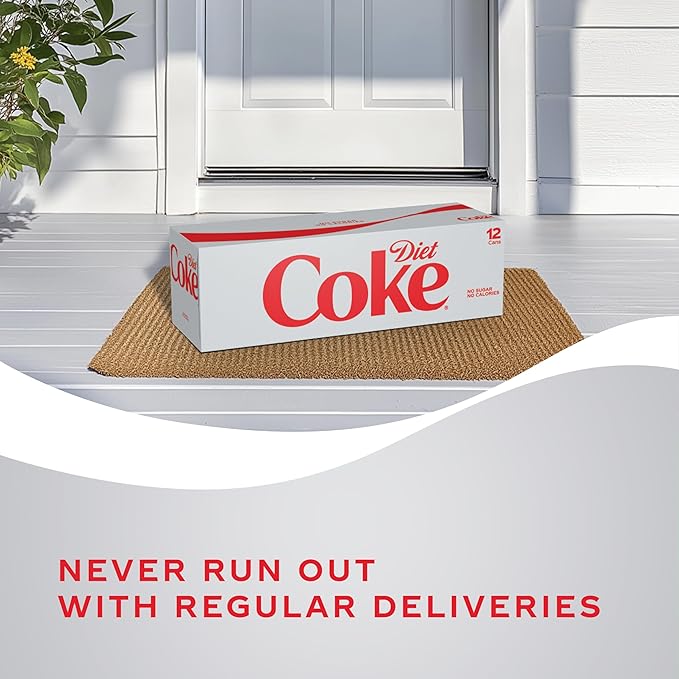 Diet Coke Soda Soft Drinks, 12 fl oz Fridge Pack Cans, 12 Pack - Cola Flavored Diet Soda Soft Drinks