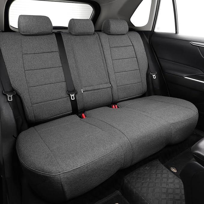 coverdream Custom Fit RAV4 Car Seat Covers for Select Toyota RAV4 LE 2013 2014 2015 2016 2017 2018,Full Coverage Polyester Seat Protector (Full Set,Gray)