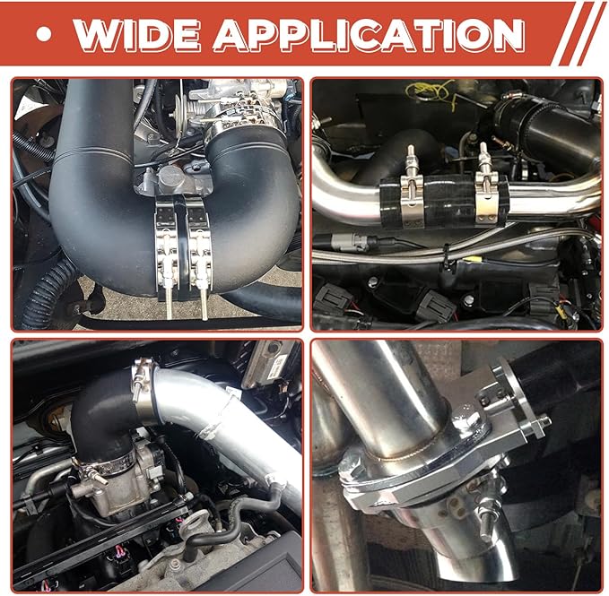 24 Pack 12 Size T-Bolt Hose Clamps, Stainless Steel_304 Working Range 28mm-116mm for 0.75" -4'' Hose ID, Turbo Intake Intercooler Clamp for Automotive