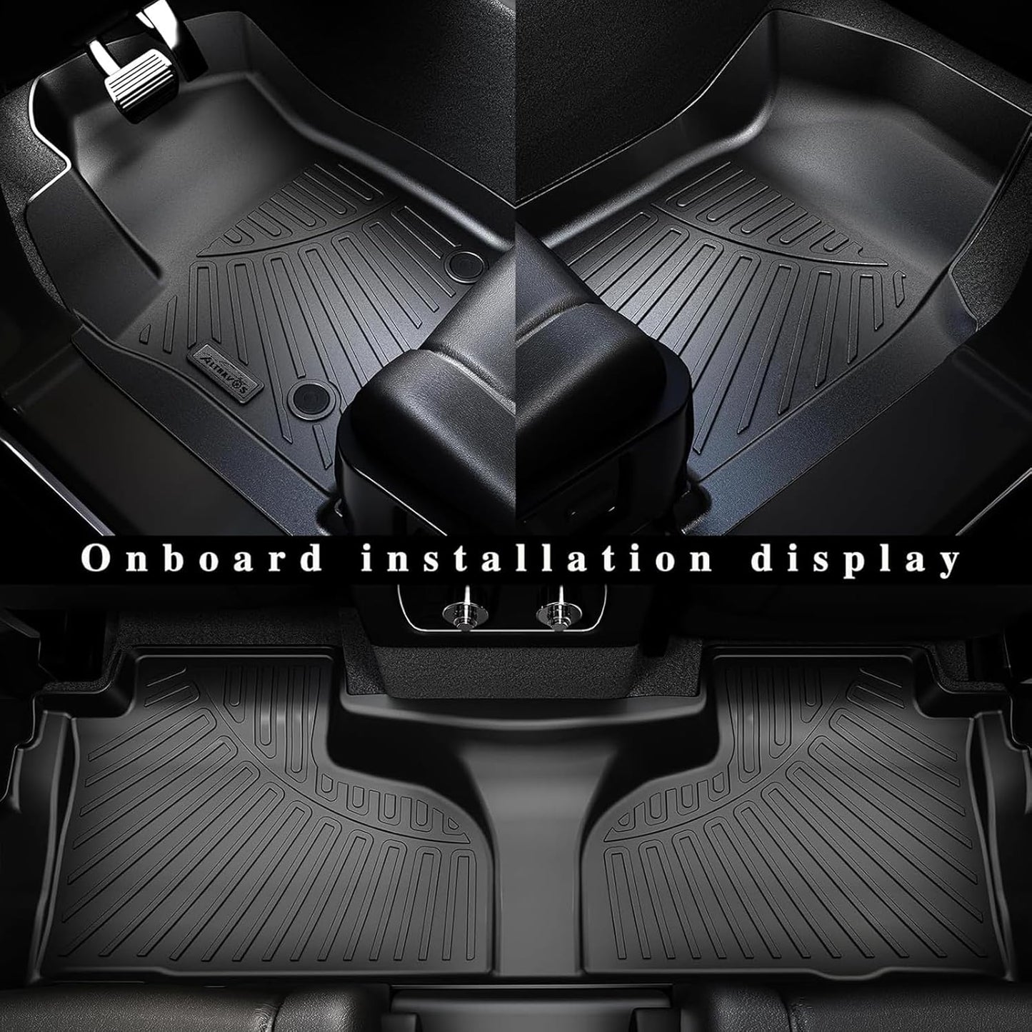 Floor mat for 2017-2024 2025 Chrysler Pacifica Hybrid Touring Models(Non Pinnacle Model) Cargo Mat with Backrest Protection, TPE All Weather Car Floor Liners Cargo Liners Accessories-Black