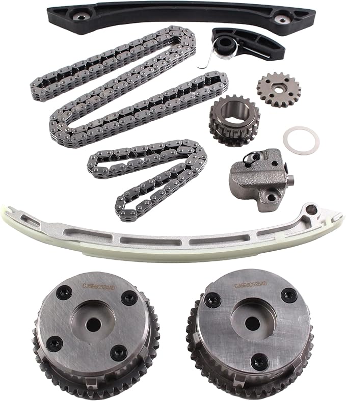AUCERAMIC CJ5E6C525AD Timing Chain kit with VVT Sprockets Compatible with Ford Explorer Edge Escape Fusion Land Rover Discovery Sport Freelander Range Rover Evoque LV/L538 Lincoln MKC MKZ MKT 2.0L L4