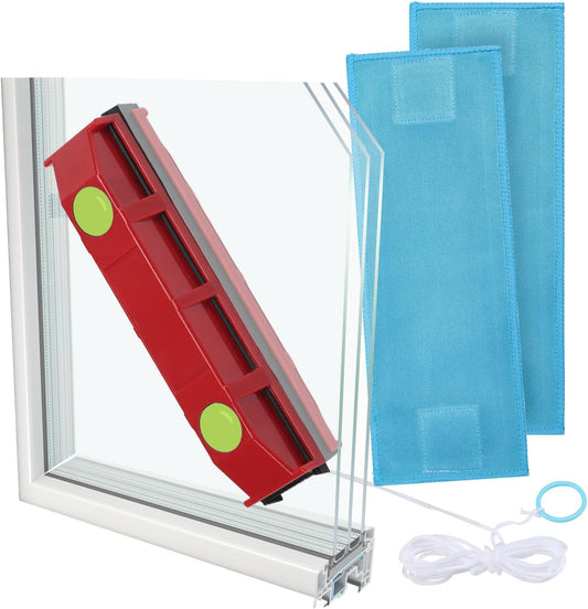 Magnetic Window Cleaner, 0.8"-1.1" Double Sided Window Glass Wiper Cleaning Tool for High-Rise Cleaning Windows Thickness, Magnetic Car Window Cleaner, Outdoor Window Cleaner