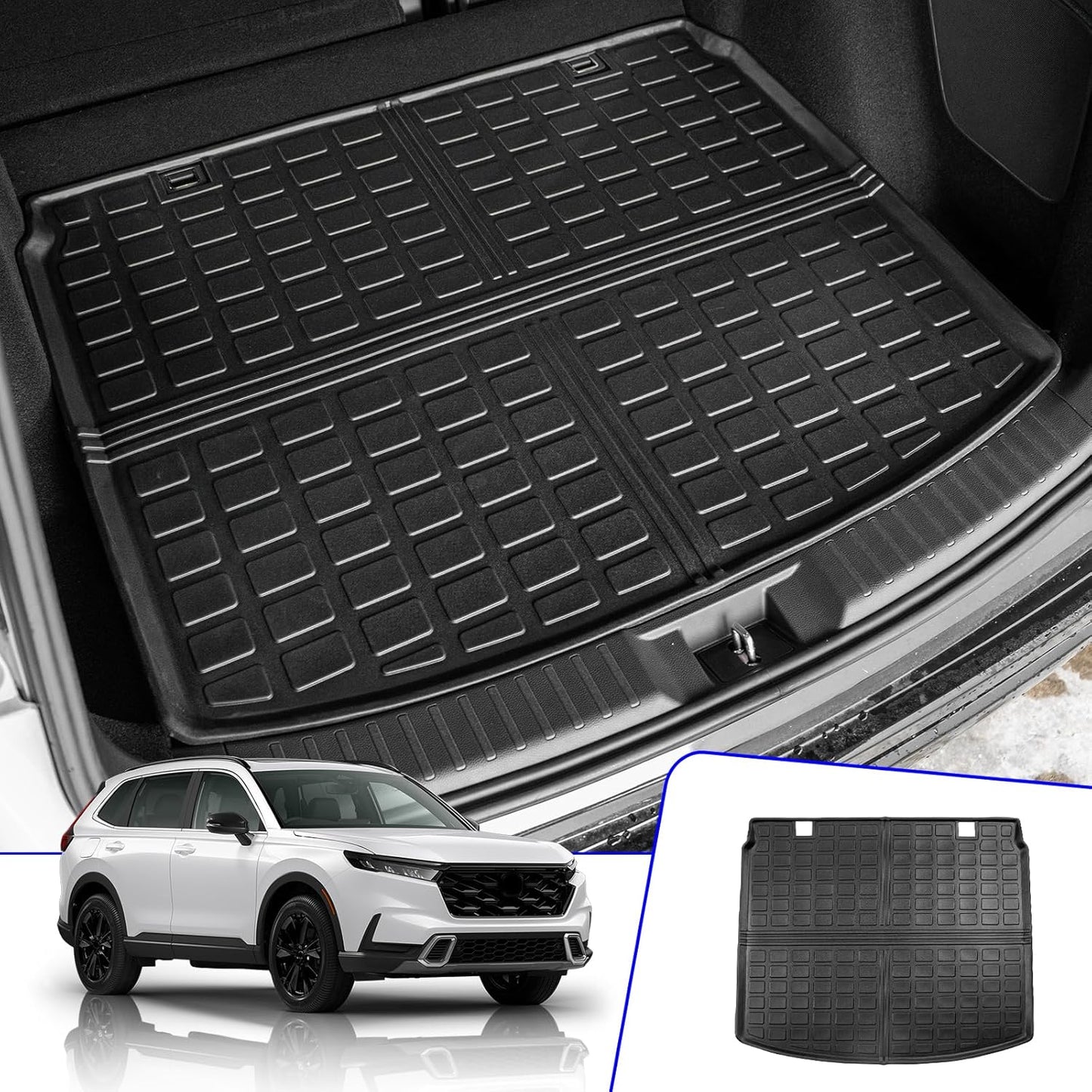 Rongtaod Cargo Mat Compatible with 2023 2024 2025 2026 Honda CRV (Include Hybrid) Cargo Liner Trunk Mat TPE All Weather Trunk Liner Honda CR-V Accessories (Fit Upper Deck, Trunk Mat)