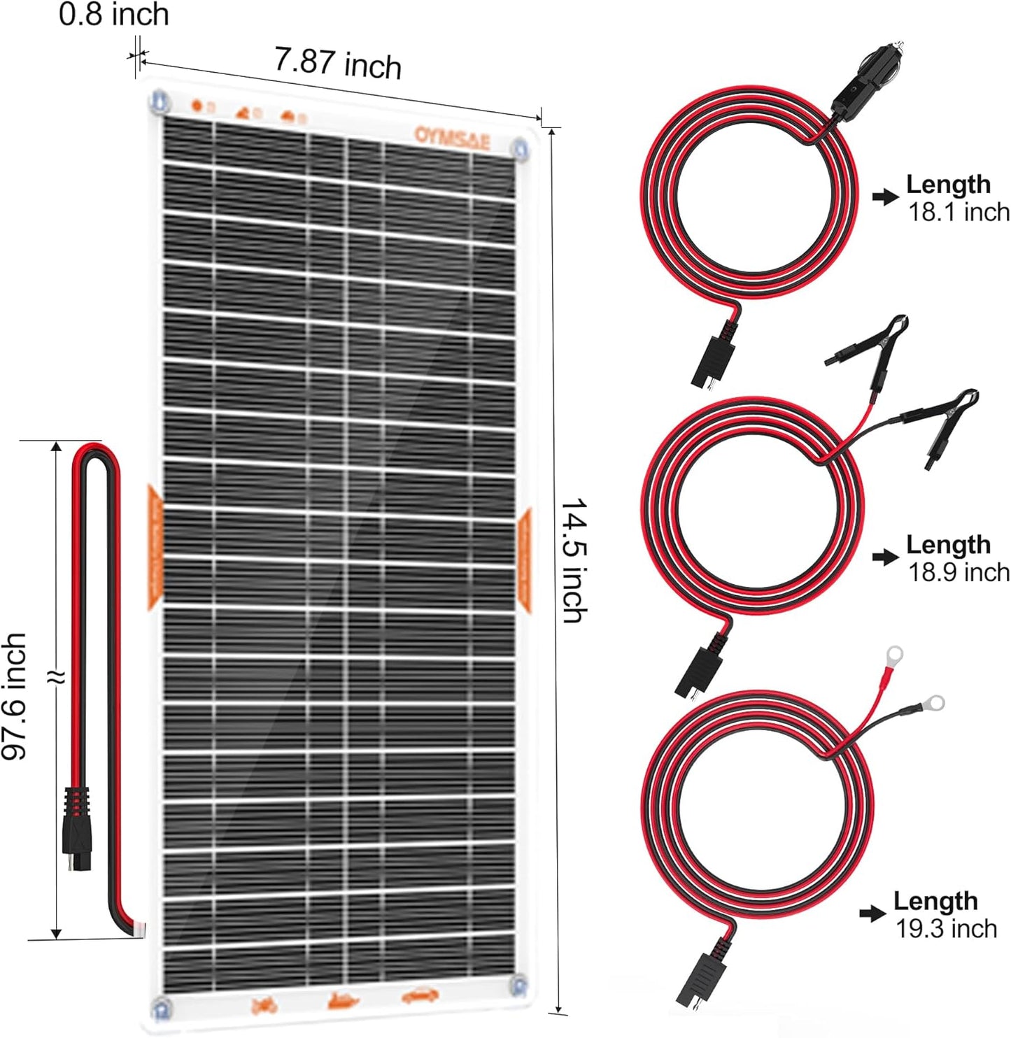 OYMSAE 10W Solar Car Battery Charger Portable 12V Trickle Battery Charger & Maintainer Waterproof Solar Panel for Car Boat Automotive RV