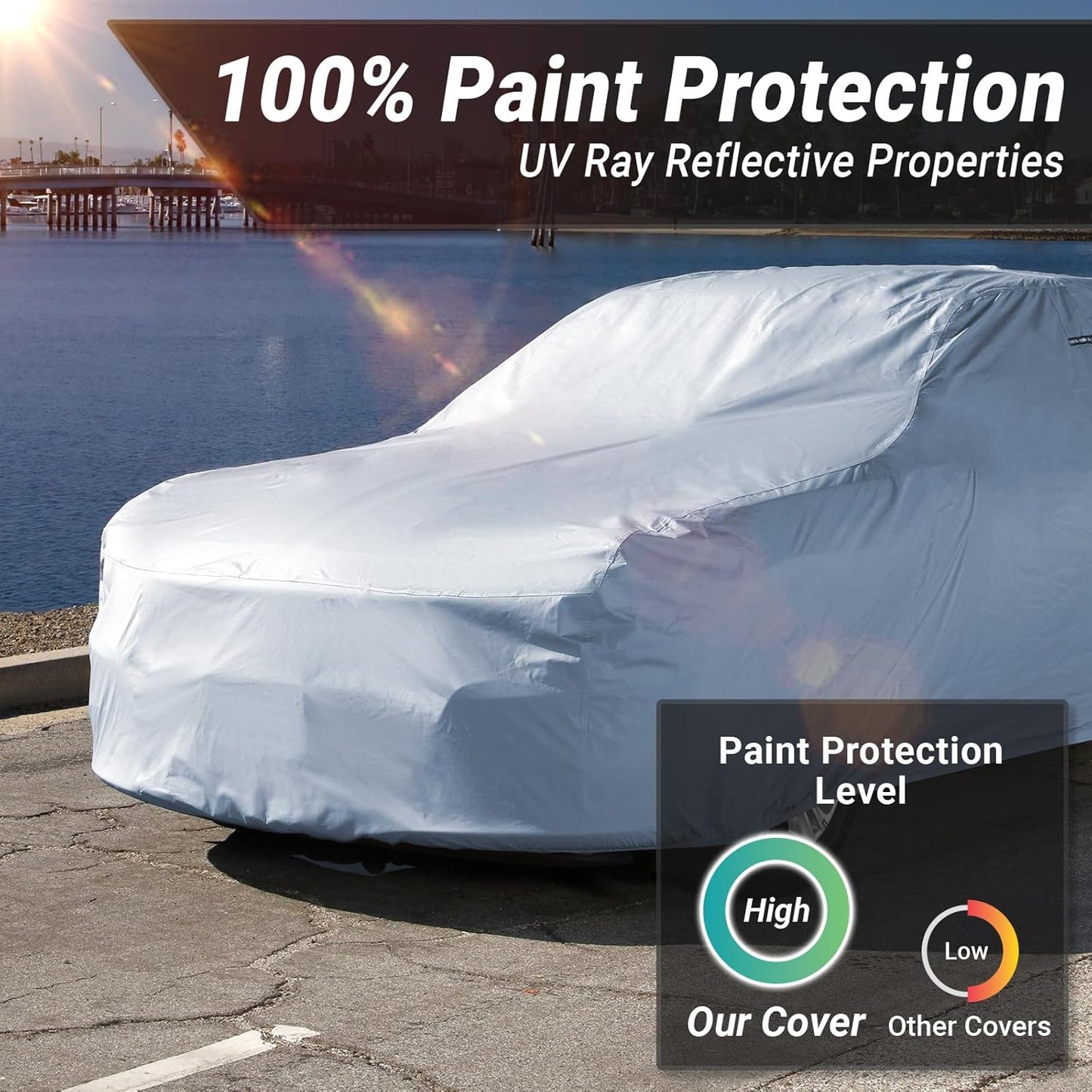 iCarCover Custom Car Cover for 1974-1978 Ford Mustang Waterproof All-Weather Rain Snow UV Sun Protector Full Exterior Weatherproof Indoor Outdoor Car Cover