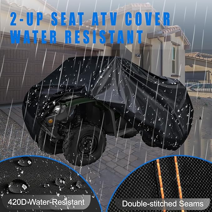 Universal XL ATV Cover, Large 4 Wheeler Quad Covers Wide fit for Polaris Sportsman,Honda Foreman FourTrax,CFMOTO Cforce,Can am Outlander 500 570 Outdoor All Weather Waterproof Heavy Duty