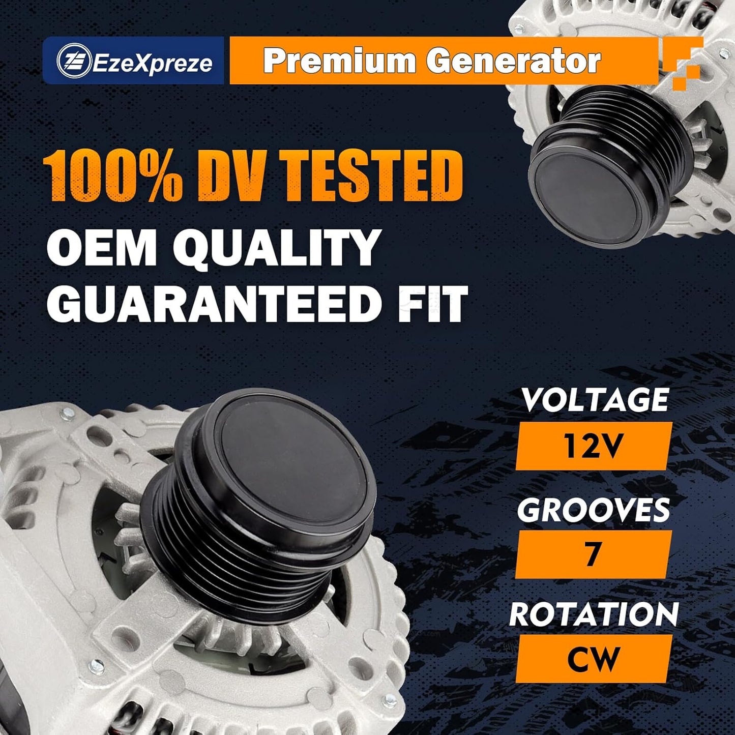 Ezexpreze 11256N Alternator Fit for 2007-2019 Nissan Armada Frontier Pathfinder Titan Xterra, 2008-2010 Infiniti QX56, 2009-2012 Equator, 12V 130A OE#11256 23100-ZH00A 23100-ZH00B TG15C113