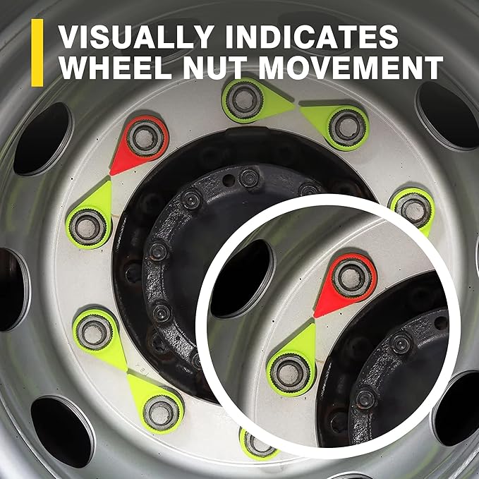 Checkpoint Checktorque Wheel Nut Indicator 33 mm Red – Visual Indicator for Fleets, Industrial Trucks, Vehicles, and Goods Transporters – Lug Nut Indicator Arrows Red 33 mm (Bag of 100 Pcs)